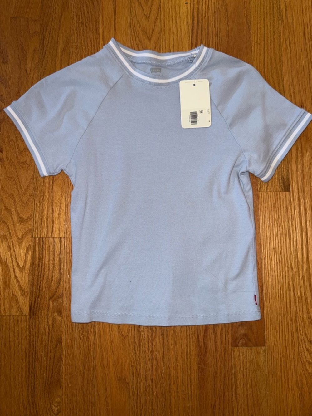 Levi’s 100% Cotton Light Blue Ringer Tee with White Trim